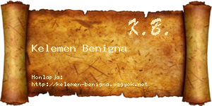 Kelemen Benigna névjegykártya